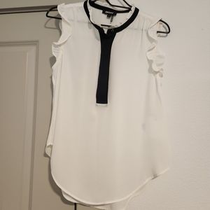 DKNY white and black sleeveless top